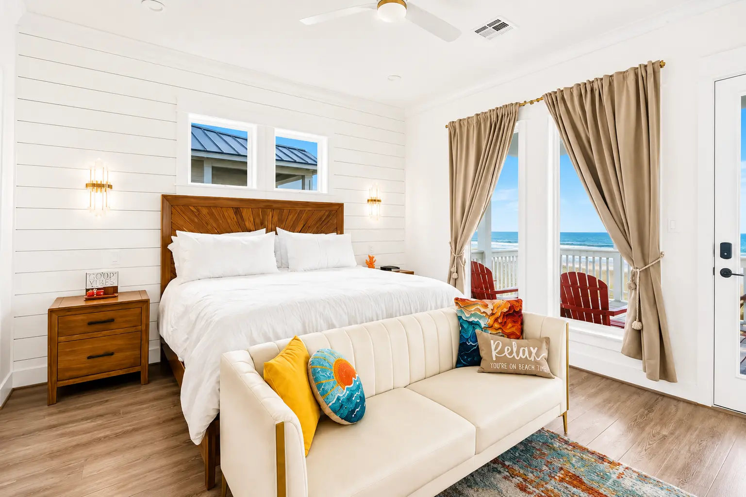 Primary bedroom at Grand Beach Retreat Galveston